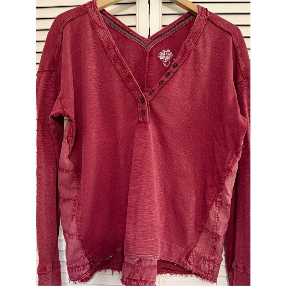 ANTHROPOLOGIE Pilcro Vintage-washed Oversized Henley Top - Picture 3 of 8